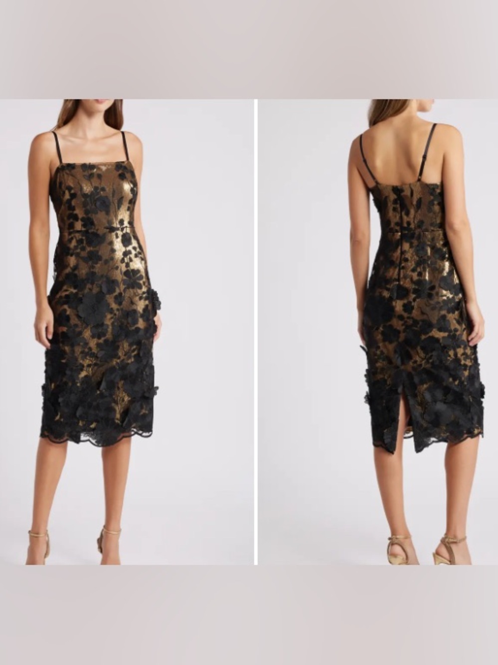 Women's Floral-Appliqué Sequinned Dress